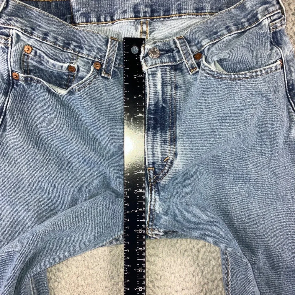 Levi 505 Straight Leg Jeans Mens 30x32 Blue Grunge Distressed Work Fit 30x30.5